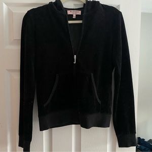 Rare y2k Juicy Couture black velour track suit jacket with sequins
